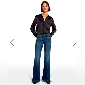 7 For All Mankind Wide-Leg Dojo Jean, melrose blue, size 31